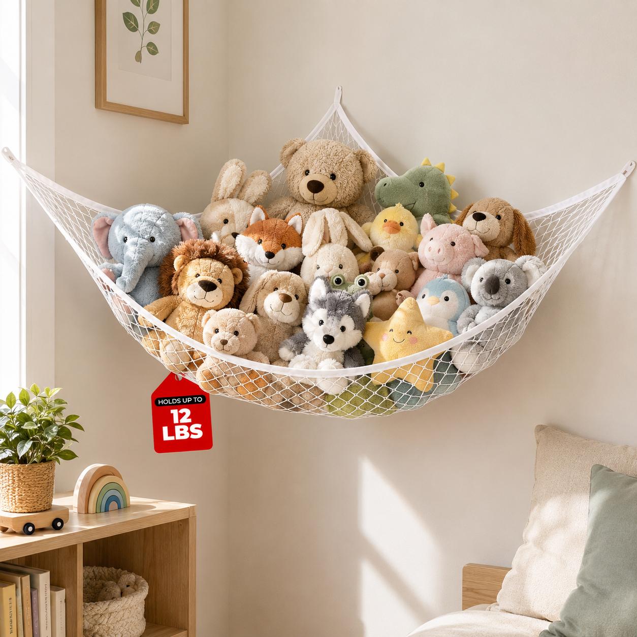 Kids Toys Animal - Mesh Toy Storage Hammock Hanging Stuffed