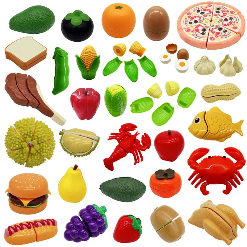 Kids Toys Kitchen Set - Montessori House Play Cutting Fruits Pitaya