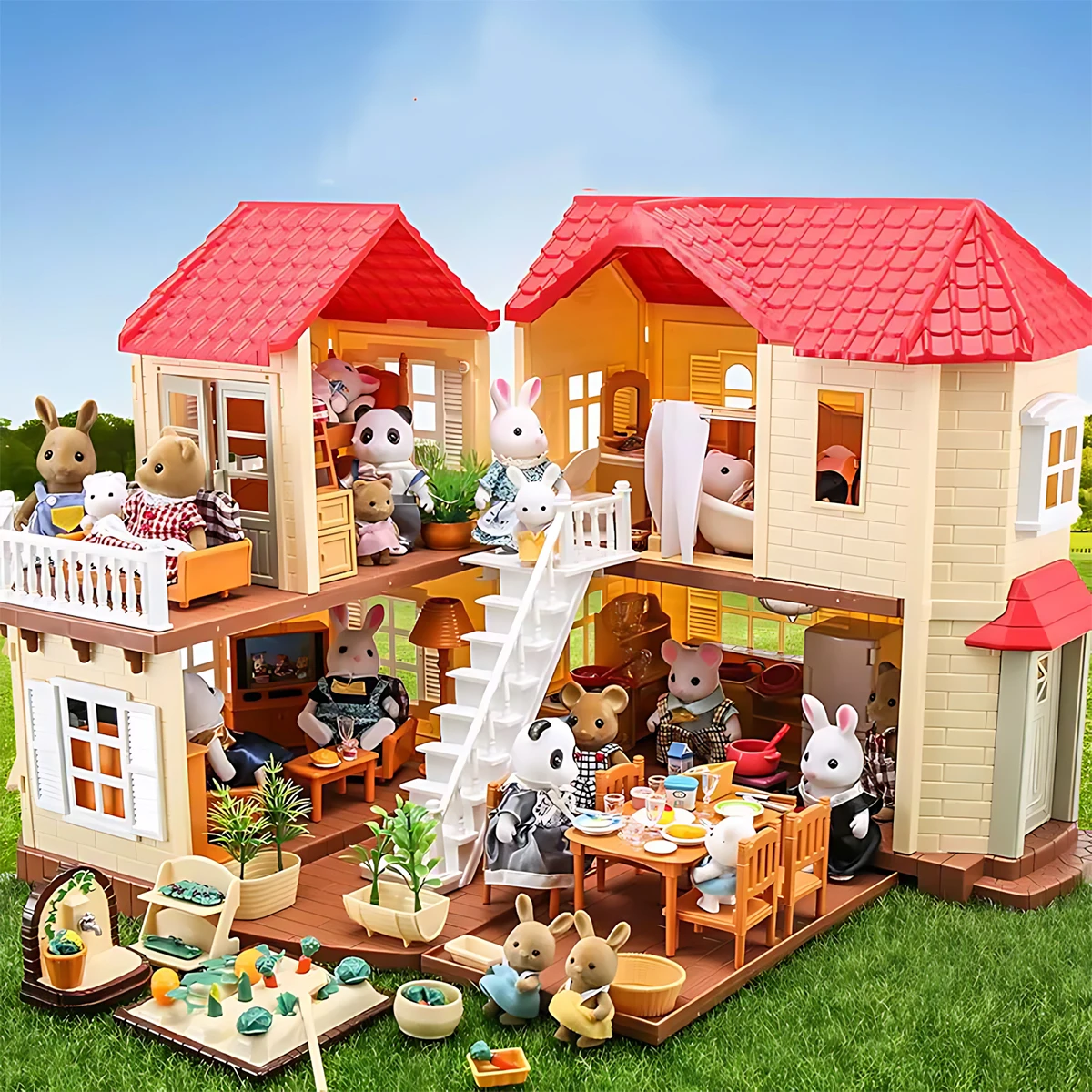 Kids Toys Kitchen Set - Miniature Furniture 1:12 Dollhouse Kitchen Livingroom