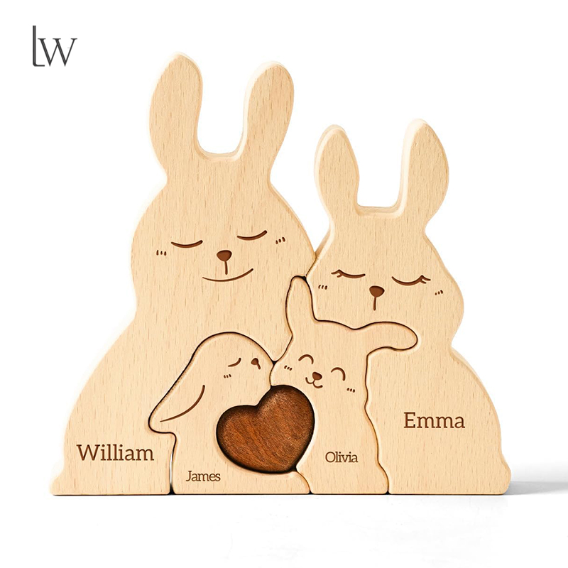Wooden Bunny Family Puzzles Pe - đánh giá và giá Kids Toys Names