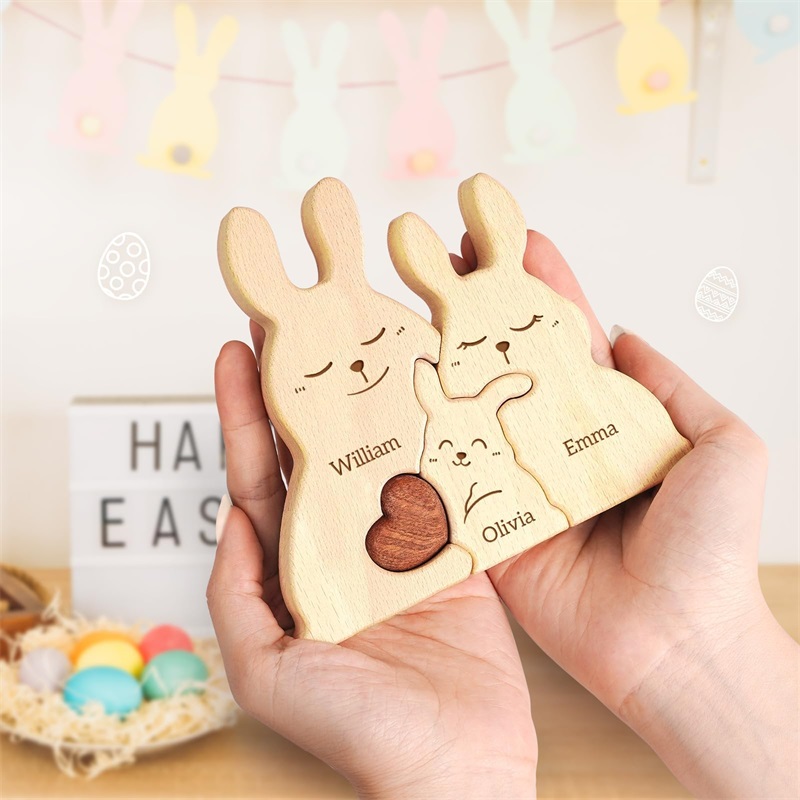 Wooden Bunny Family Puzzles Pe - đánh giá và giá Kids Toys Names