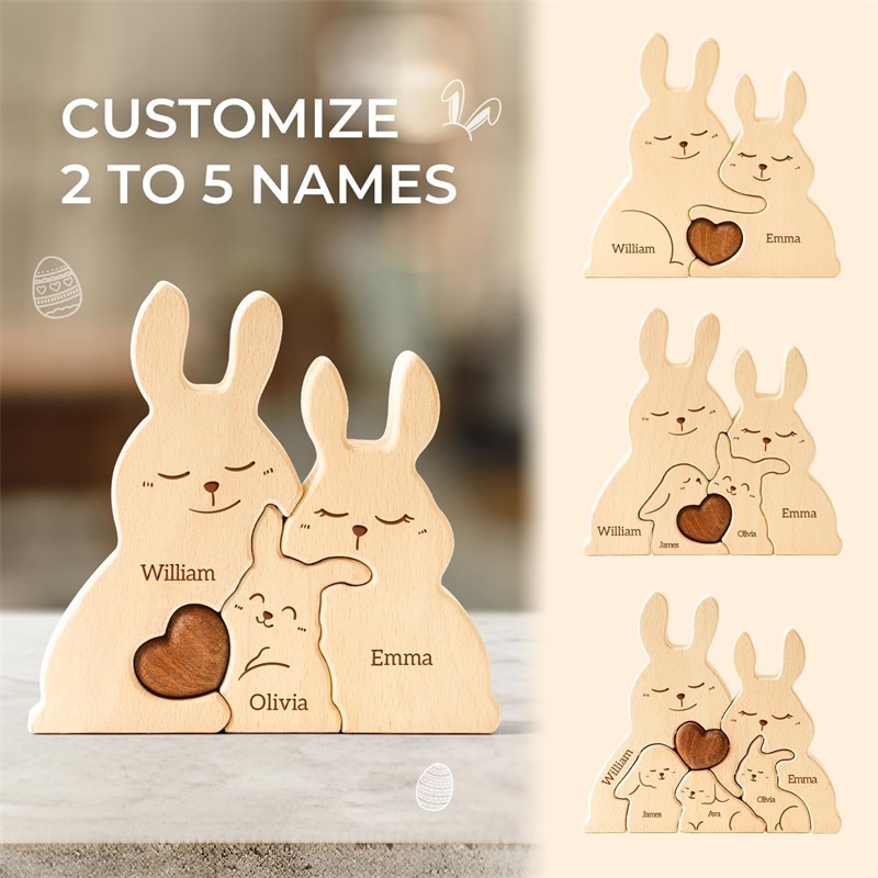 Wooden Bunny Family Puzzles Pe - đánh giá và giá Kids Toys Names