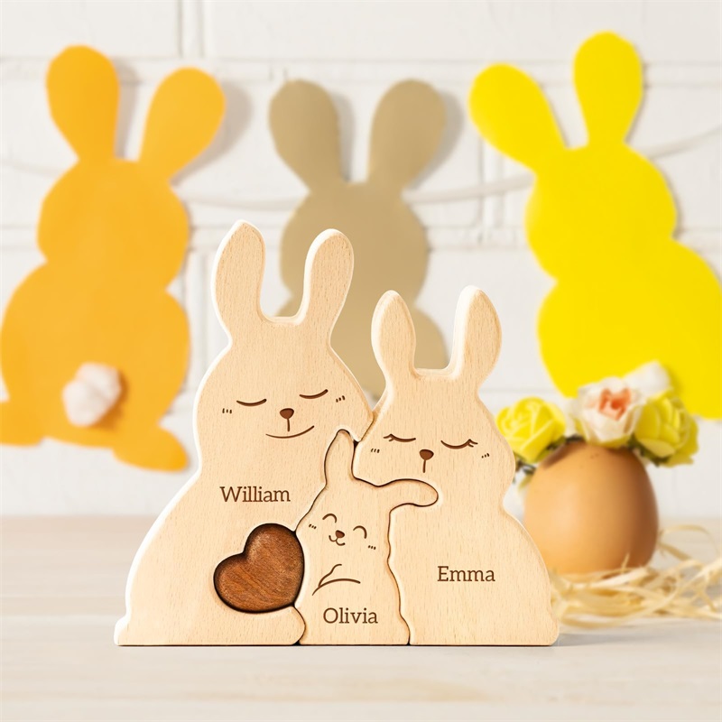 Wooden Bunny Family Puzzles Pe - đánh giá và giá Kids Toys Names