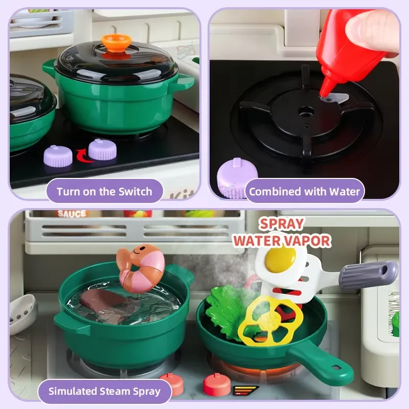 90cm Large Pretend Play Kitche - đánh giá và giá Kids Toys Kitchen Set