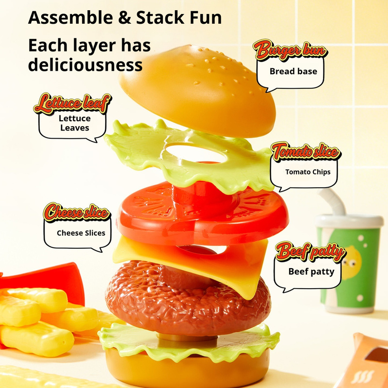Mideer Kids Burger Pretend Pla - đánh giá và giá Kids Toys Kitchen Set