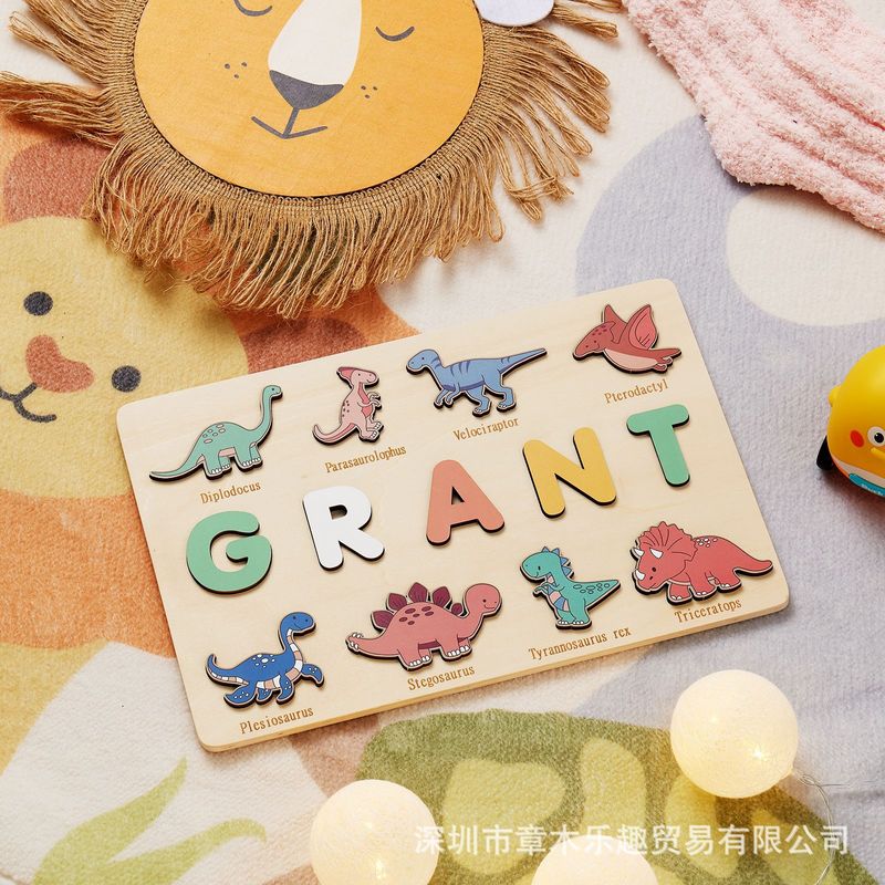 Wooden Dinosaur Name Puzzle Bo - đánh giá và giá Kids Toys Names