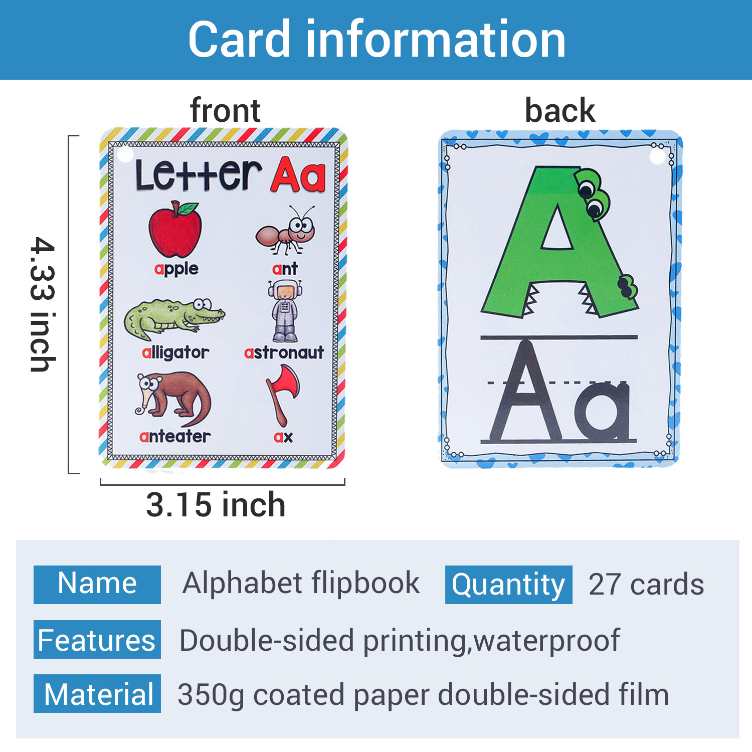 Bview Art English 26 Letters A - đánh giá và giá Educational Flash Card