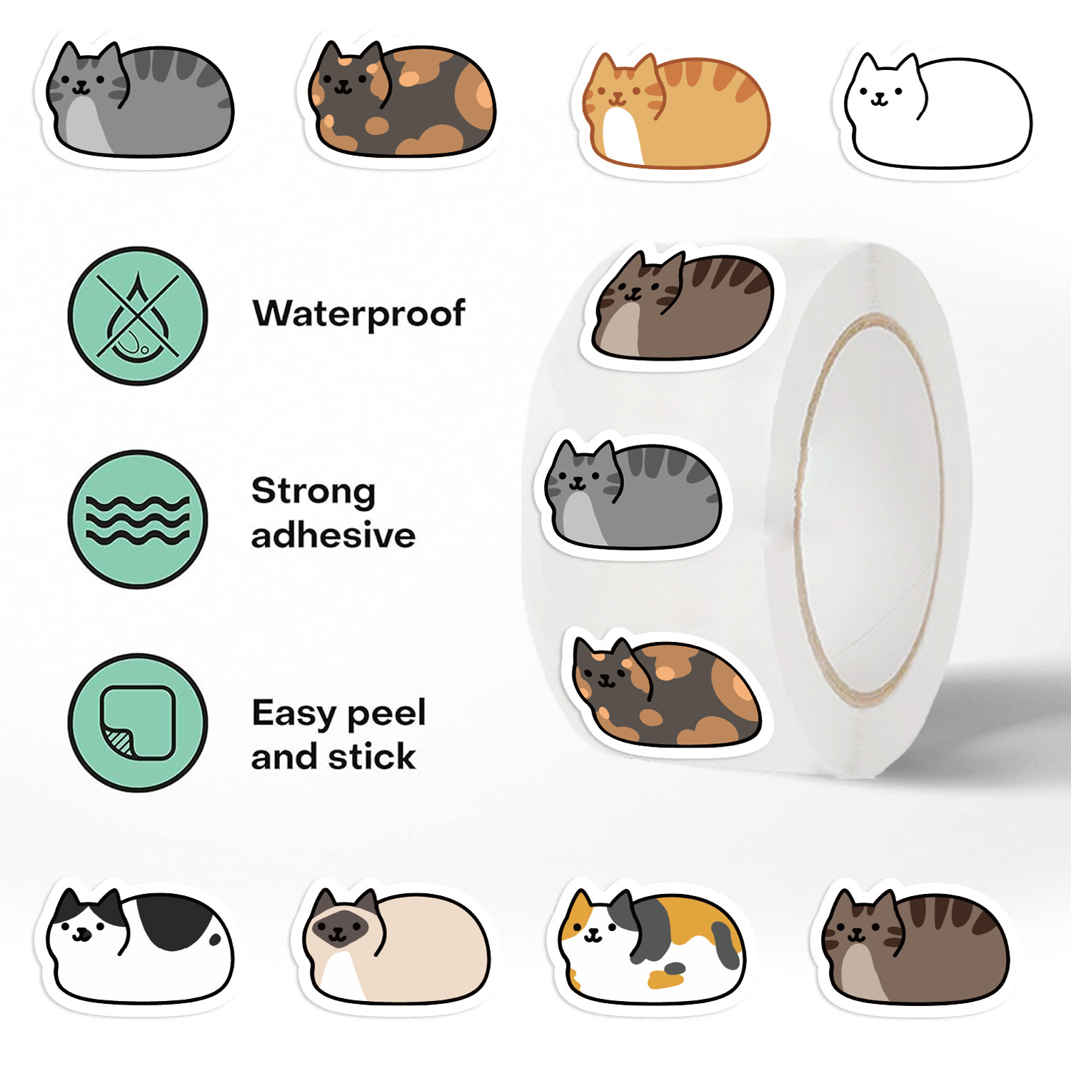 500PCS Cartoon Cat Stickers Dl - đánh giá và giá Kids Toys Names