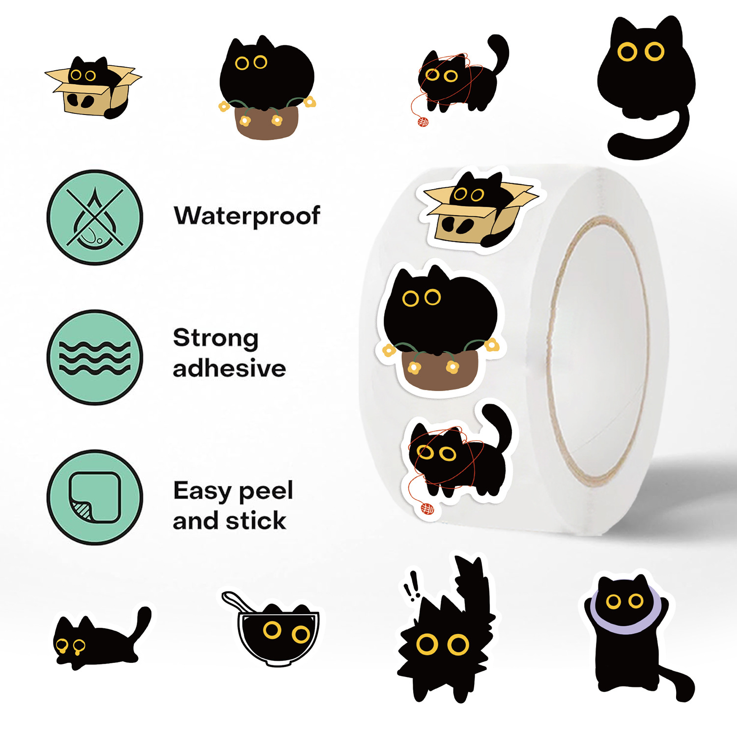 100-500Pcs Cartoon Cat Roll St - đánh giá và giá Kids Toys Names