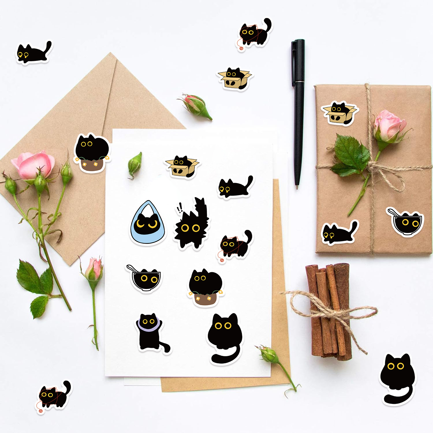 100-500Pcs Cartoon Cat Roll St - đánh giá và giá Kids Toys Names