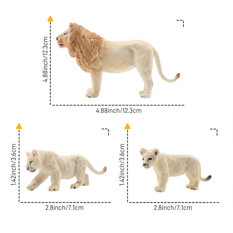 6Pcs Simulation White Lion Fam - đánh giá và giá Kids Toys Under $5