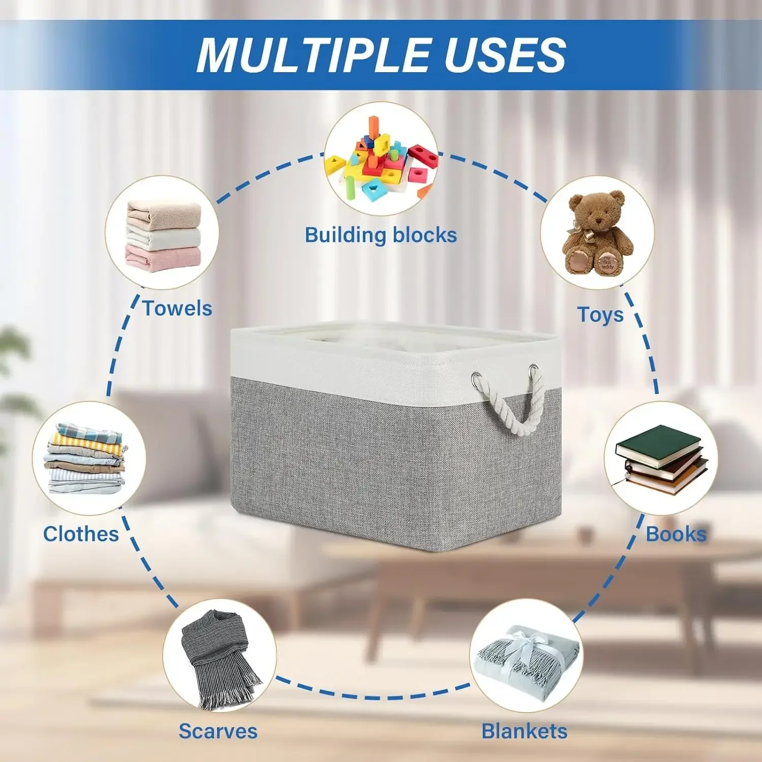 Linen Foldable Storage Basket  - đánh giá và giá Kids Toys Clearance